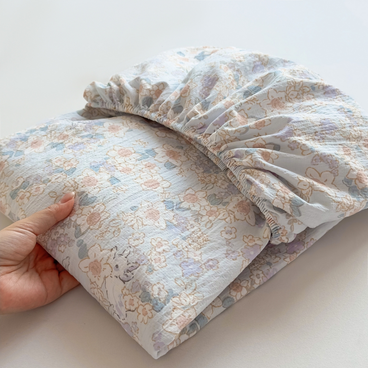 91家纺网 家纺一手货源 找家纺 （总）麦乐迪 2025新款A类云感双层纱印花床笠