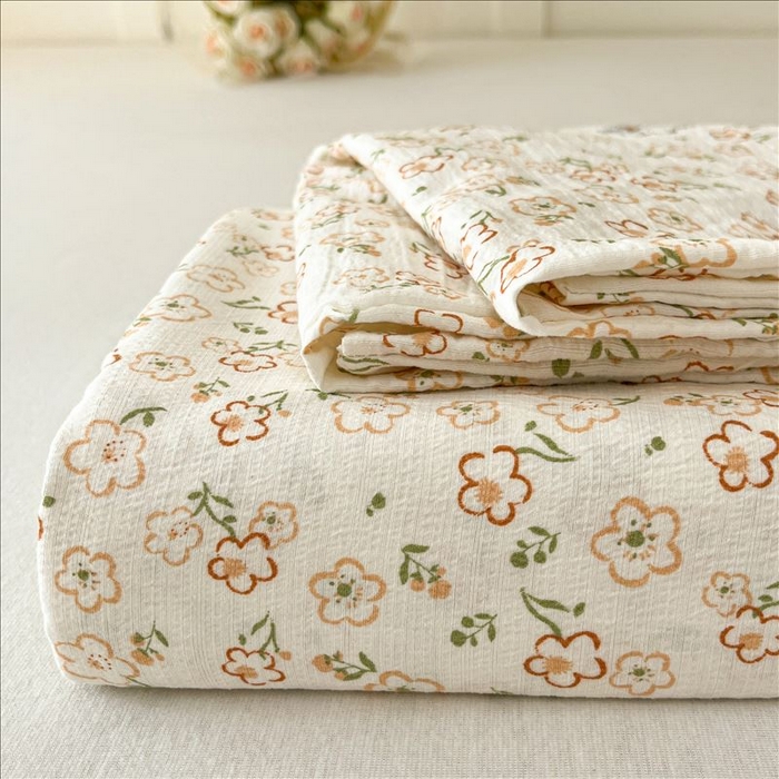 麦乐迪 2025新款A类云感双层纱印花床单 漫花