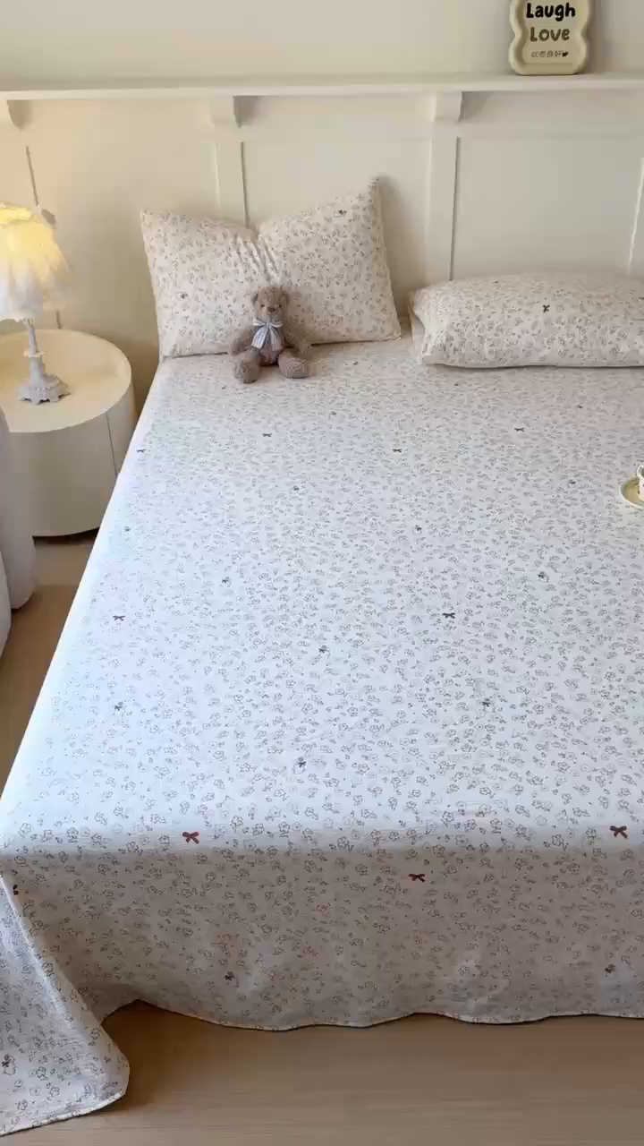 91家纺网 家纺一手货源 找家纺 麦乐迪 2025新款A类云感双层纱印花床单 漫花