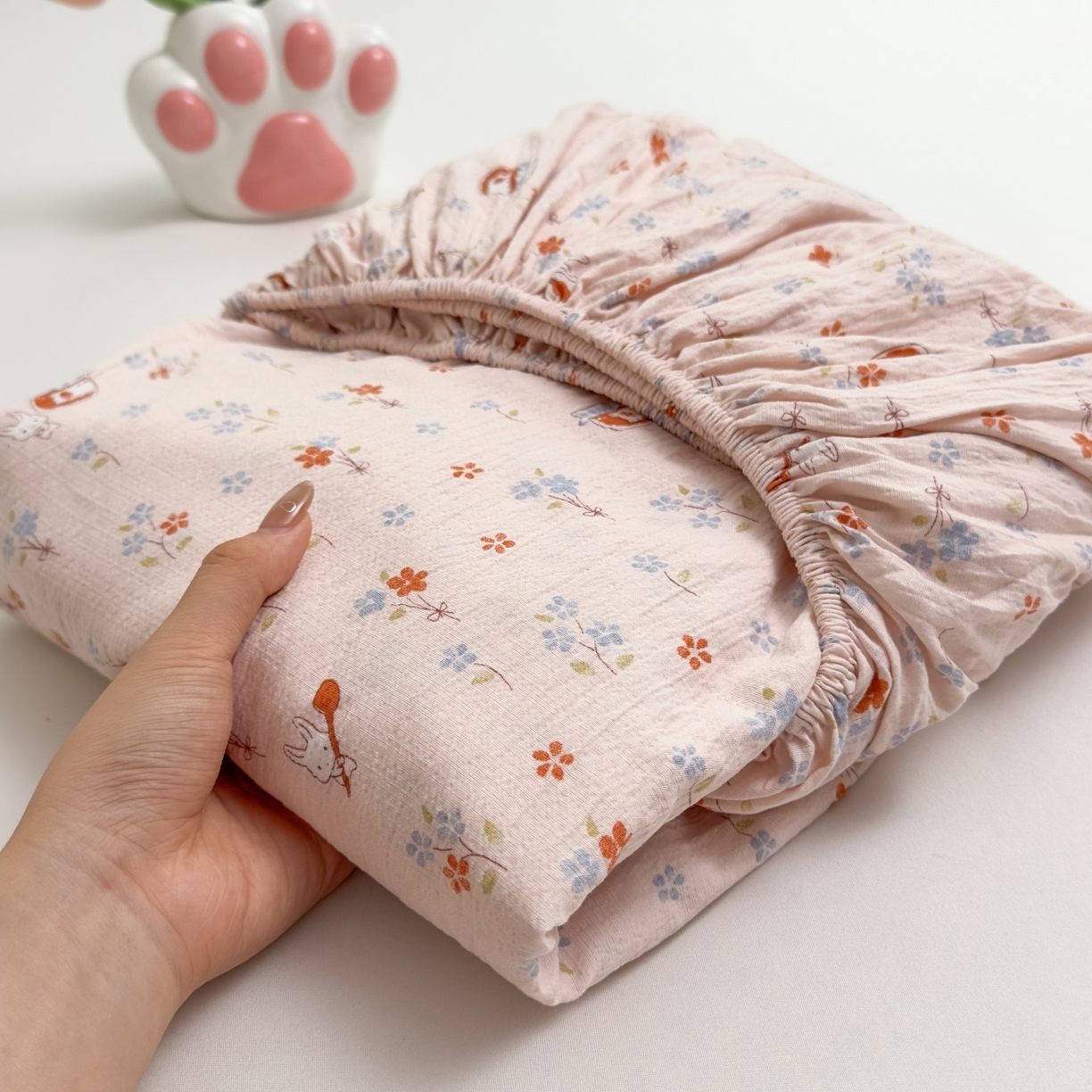 91家纺网 家纺一手货源 找家纺 （总）麦乐迪 2025新款A类云感双层纱印花床笠