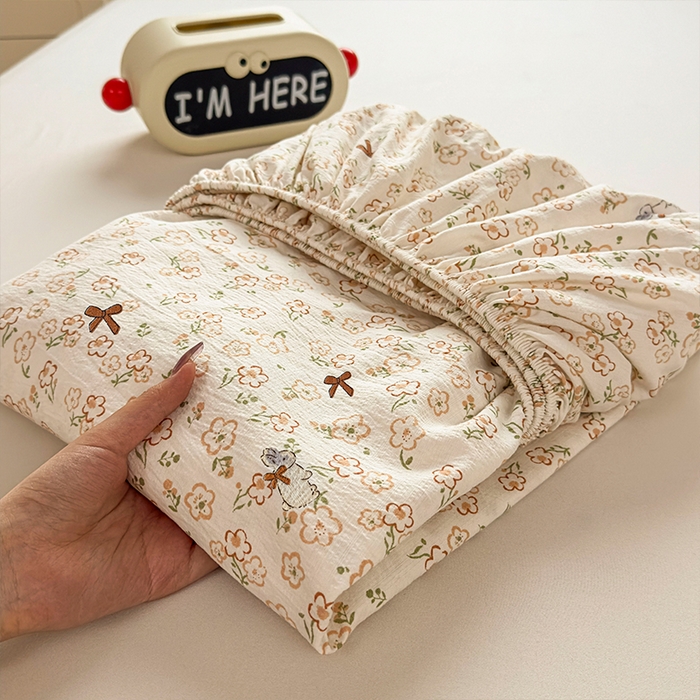 91家纺网 家纺一手货源 找家纺 （总）麦乐迪 2025新款A类云感双层纱印花床笠