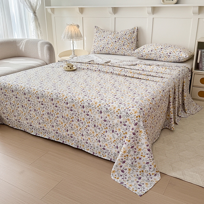 91家纺网 家纺一手货源 找家纺 麦乐迪 2025新款A类云感双层纱印花床单 南栀