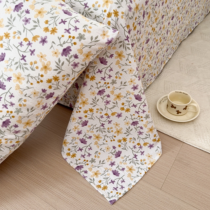 91家纺网 家纺一手货源 找家纺 麦乐迪 2025新款A类云感双层纱印花床单 南栀