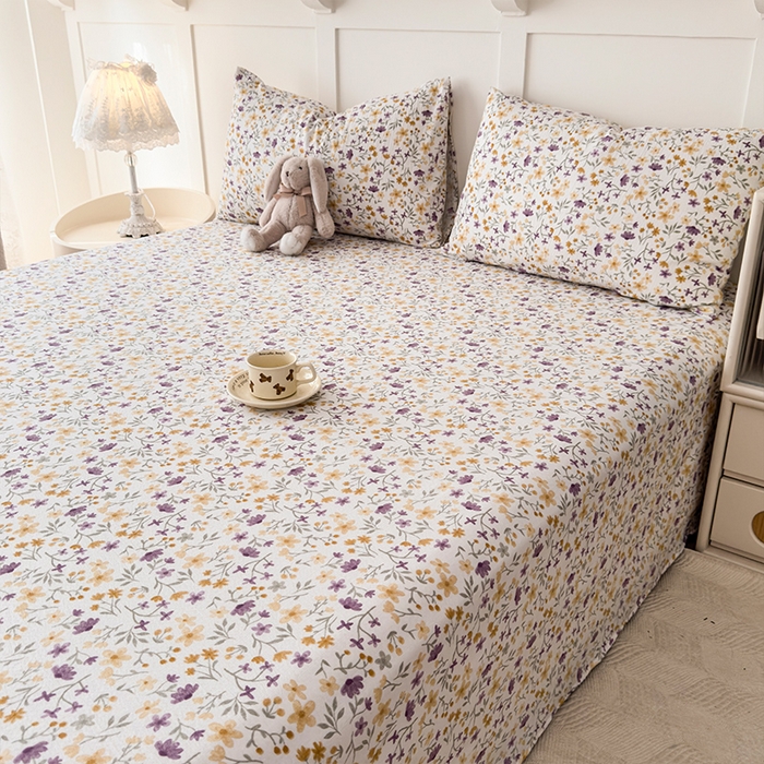 91家纺网 家纺一手货源 找家纺 麦乐迪 2025新款A类云感双层纱印花床单 南栀