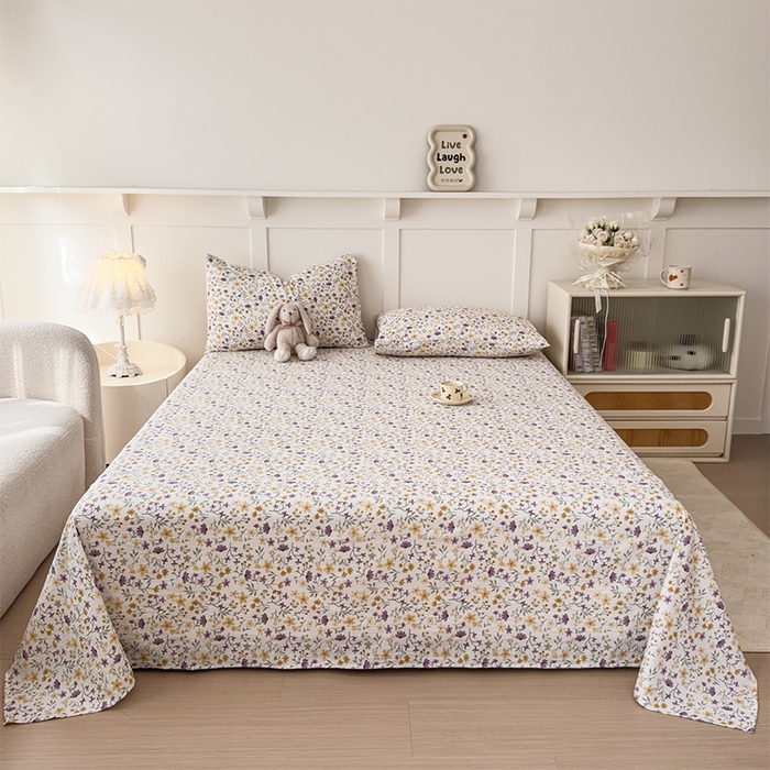 91家纺网 家纺一手货源 找家纺 麦乐迪 2025新款A类云感双层纱印花床单 南栀