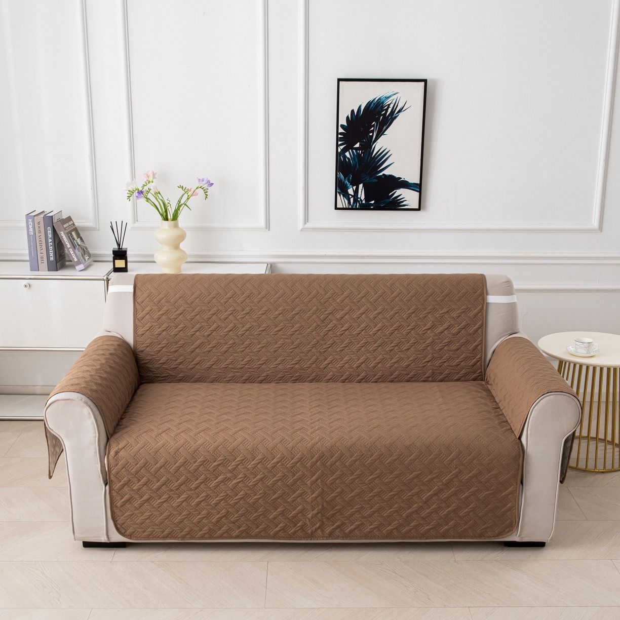 飞翔家纺沙发套 2025新款乱纹加棉沙发套 卡其色