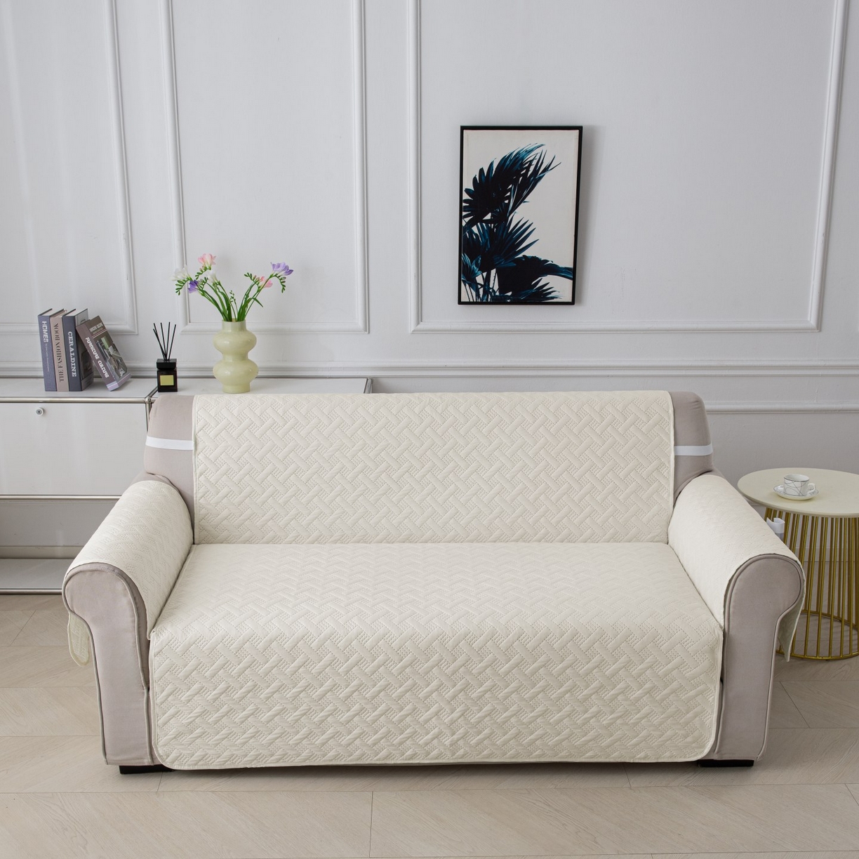 飞翔家纺沙发套 2025新款乱纹加棉沙发套 米白色