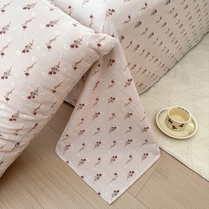 91家纺网 家纺一手货源 找家纺 麦乐迪 2025新款A类云感双层纱印花床单 芊影