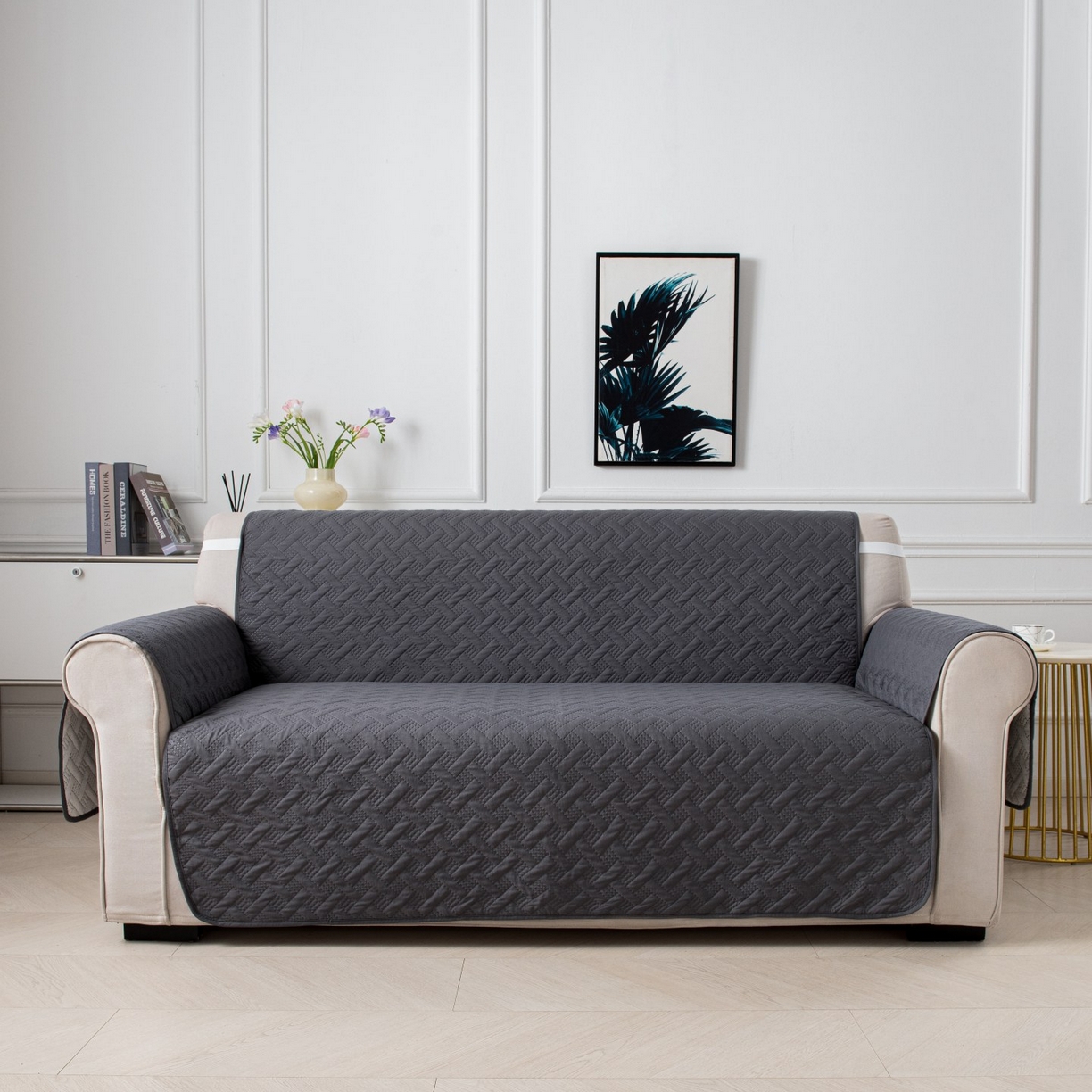 91家纺网 家纺一手货源 找家纺 飞翔家纺沙发套 2025新款乱纹加棉沙发套 中灰色