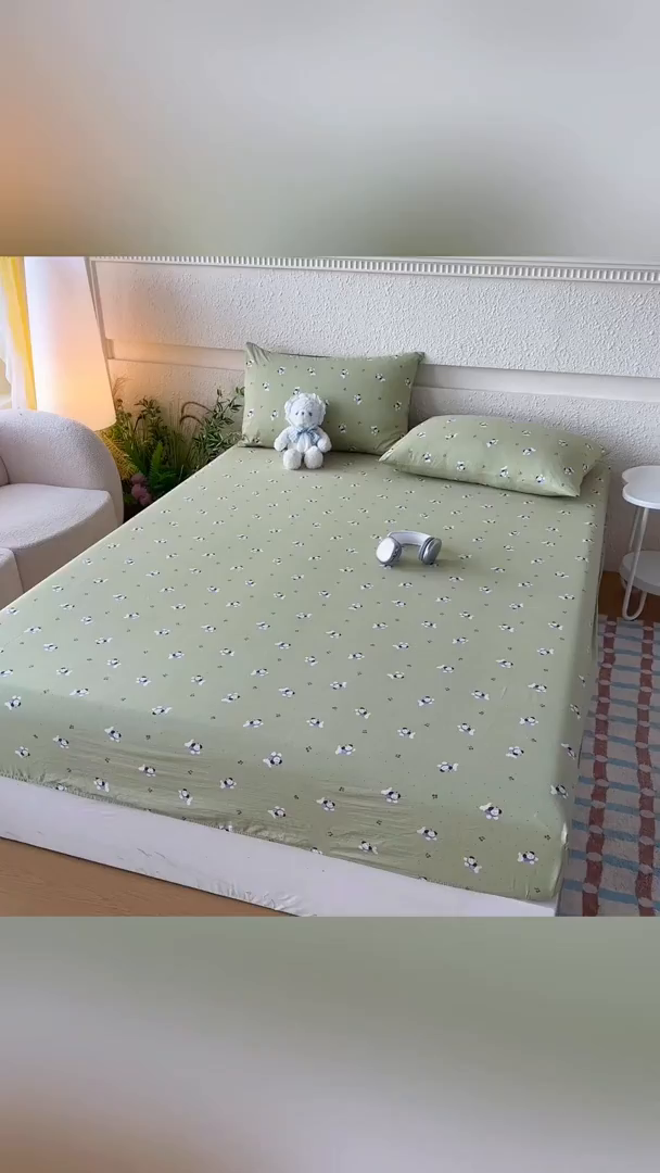 91家纺网 家纺一手货源 找家纺 麦乐迪 2025新款A类云感双层纱印花床单 青趣萌狗