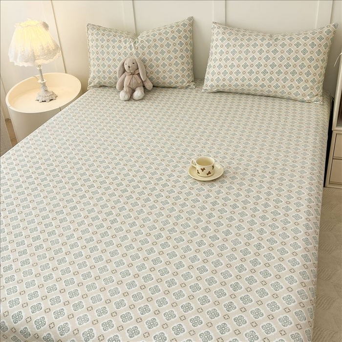 91家纺网 家纺一手货源 找家纺 麦乐迪 2025新款A类云感双层纱印花床单 清欢-咖