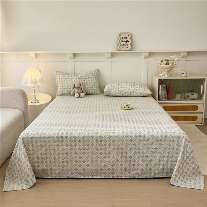 91家纺网 家纺一手货源 找家纺 麦乐迪 2025新款A类云感双层纱印花床单 清欢-咖