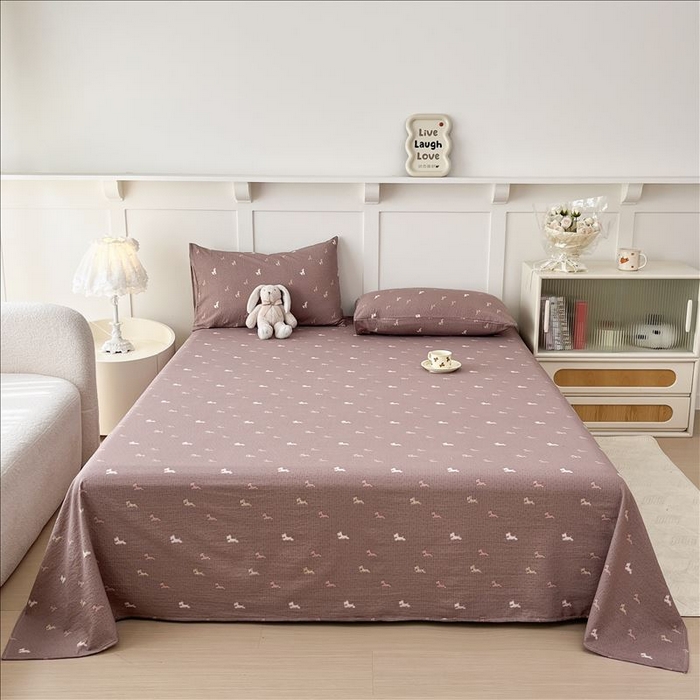 91家纺网 家纺一手货源 找家纺 麦乐迪 2025新款A类云感双层纱印花床单 汪仔派-紫