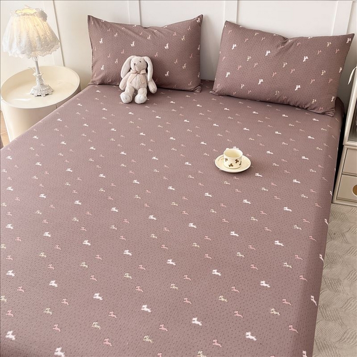 91家纺网 家纺一手货源 找家纺 麦乐迪 2025新款A类云感双层纱印花床单 汪仔派-紫