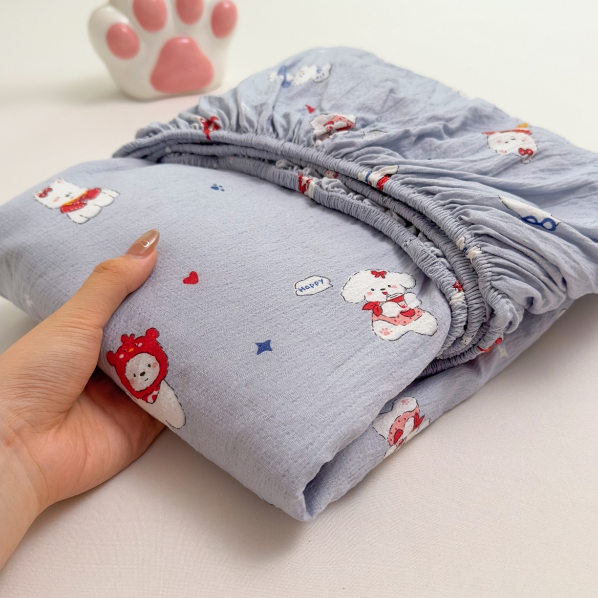 91家纺网 家纺一手货源 找家纺 （总）麦乐迪 2025新款A类云感双层纱印花床笠