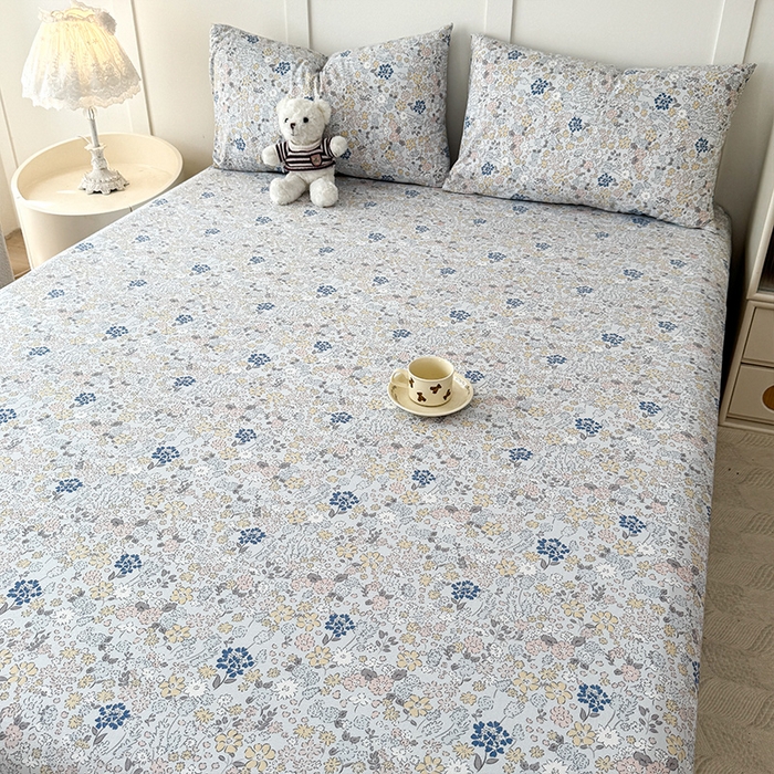 91家纺网 家纺一手货源 找家纺 麦乐迪 2025新款A类云感双层纱印花床单 悠然-兰