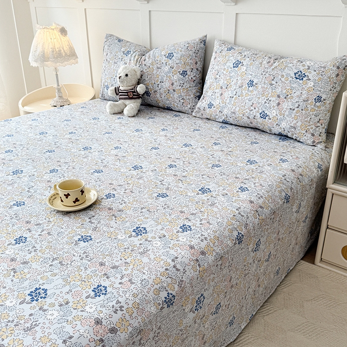 91家纺网 家纺一手货源 找家纺 麦乐迪 2025新款A类云感双层纱印花床单 悠然-兰