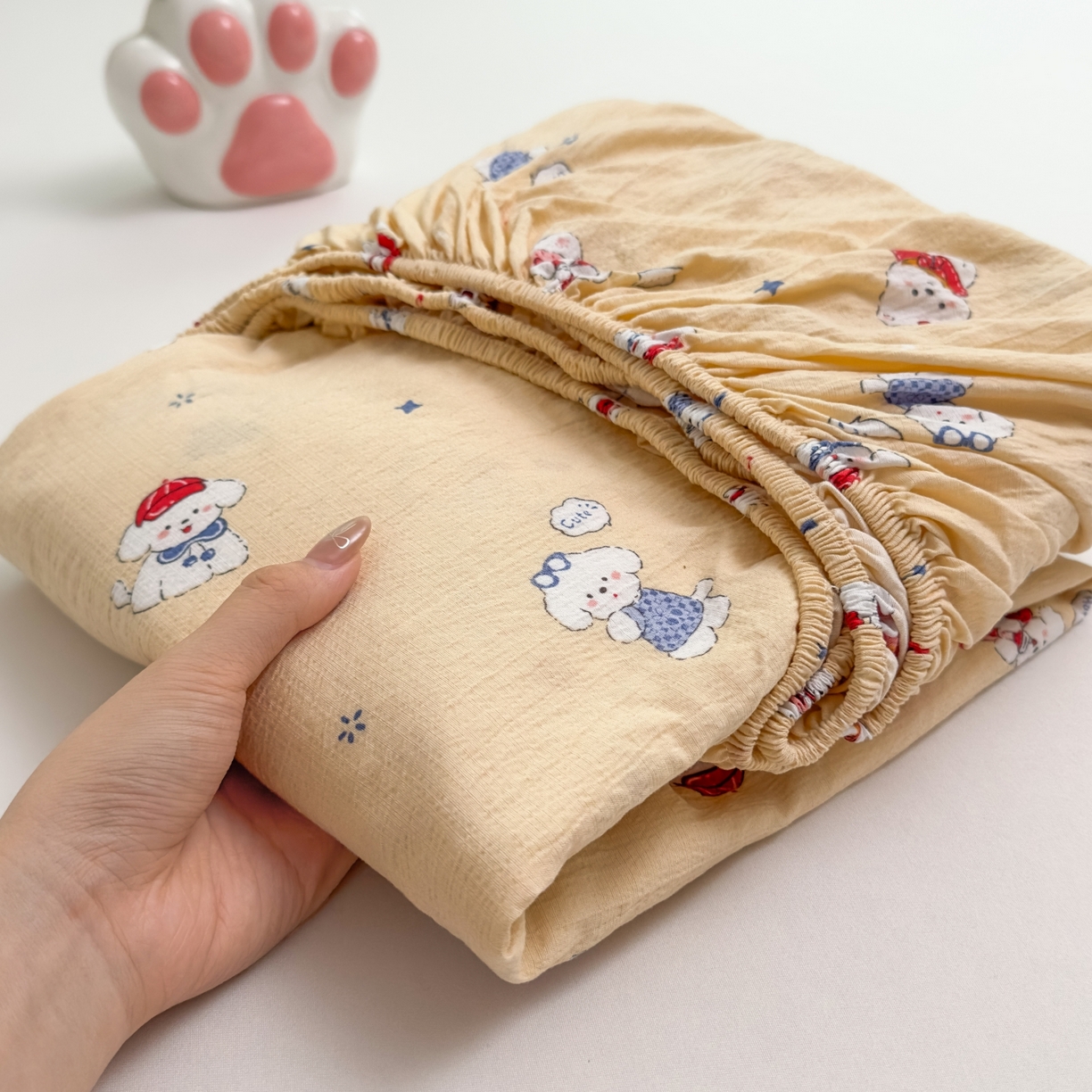 麦乐迪 2025新款A类云感双层纱印花床笠 萌趣乐园