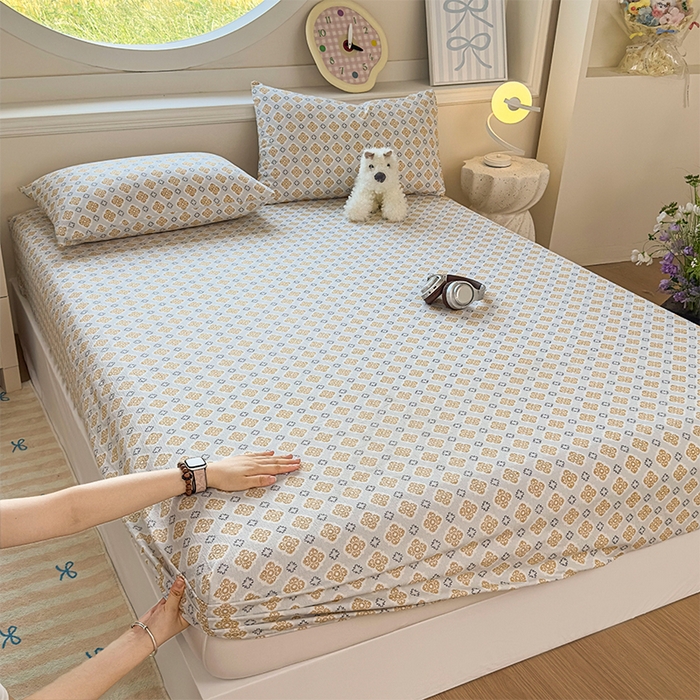 91家纺网 家纺一手货源 找家纺 麦乐迪 2025新款A类云感双层纱印花床笠 如意