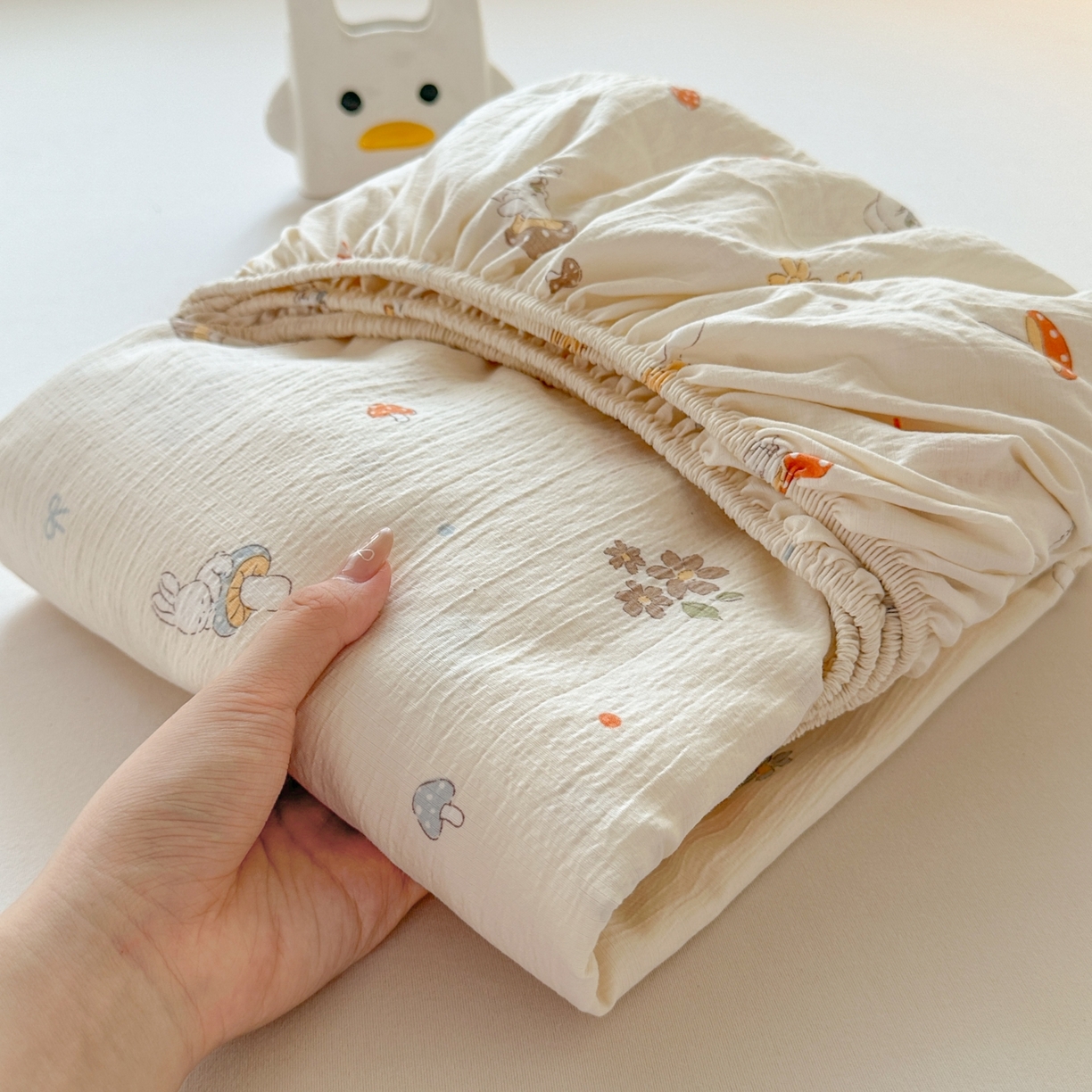 麦乐迪 2025新款A类云感双层纱印花床笠 森萌小兔