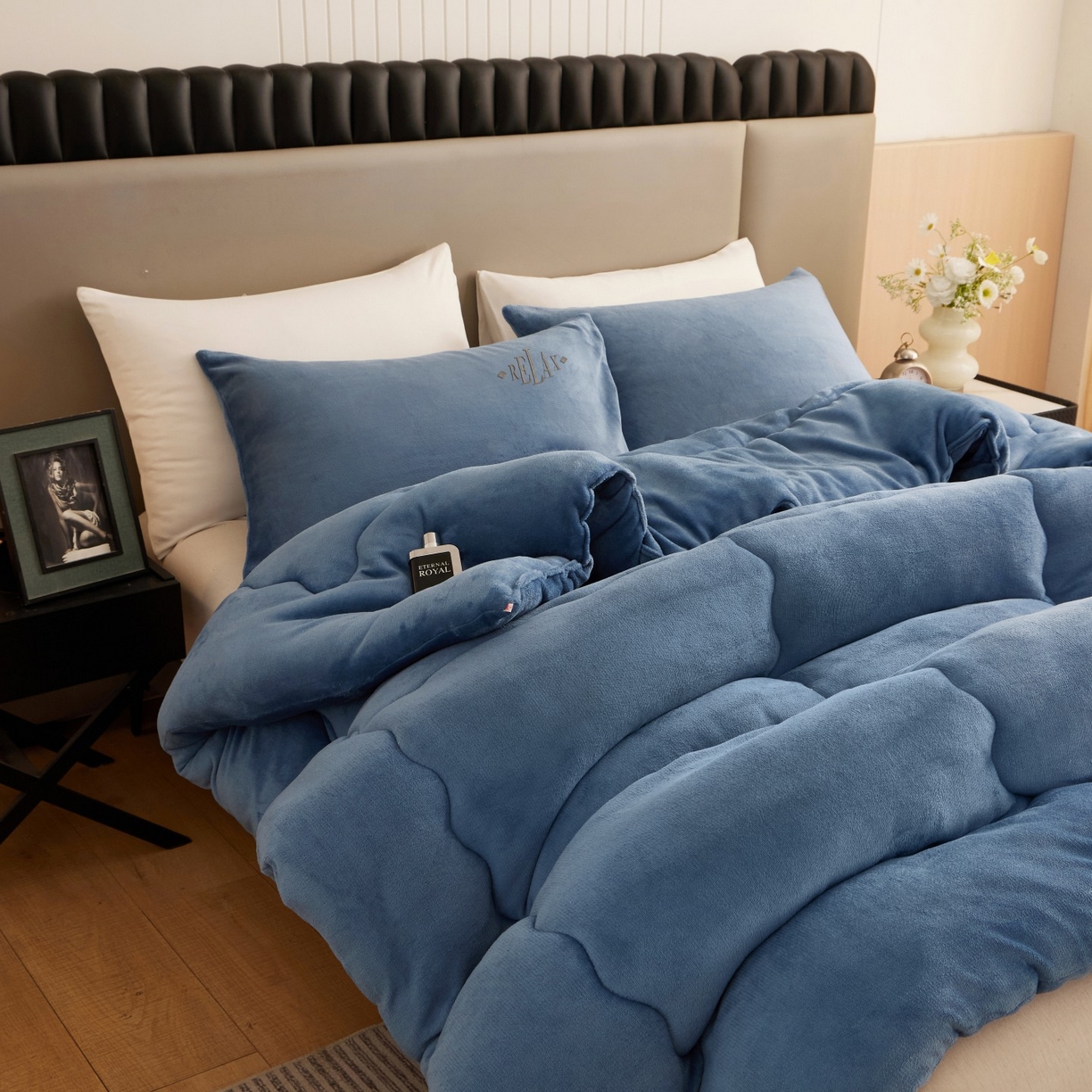 91家纺网 家纺一手货源 找家纺 （总）百花王 2025新款牛奶绒刺绣款冬被被子被芯