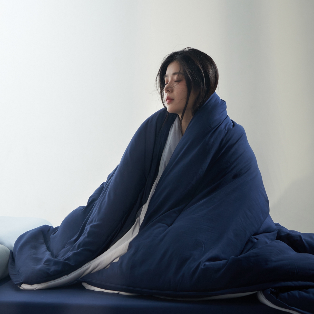 91家纺网 家纺一手货源 找家纺 星巴k家纺 2025新款子母被冬被深睡控温被·Pro2.0某朵同款控温深睡被被子被芯 深睡蓝