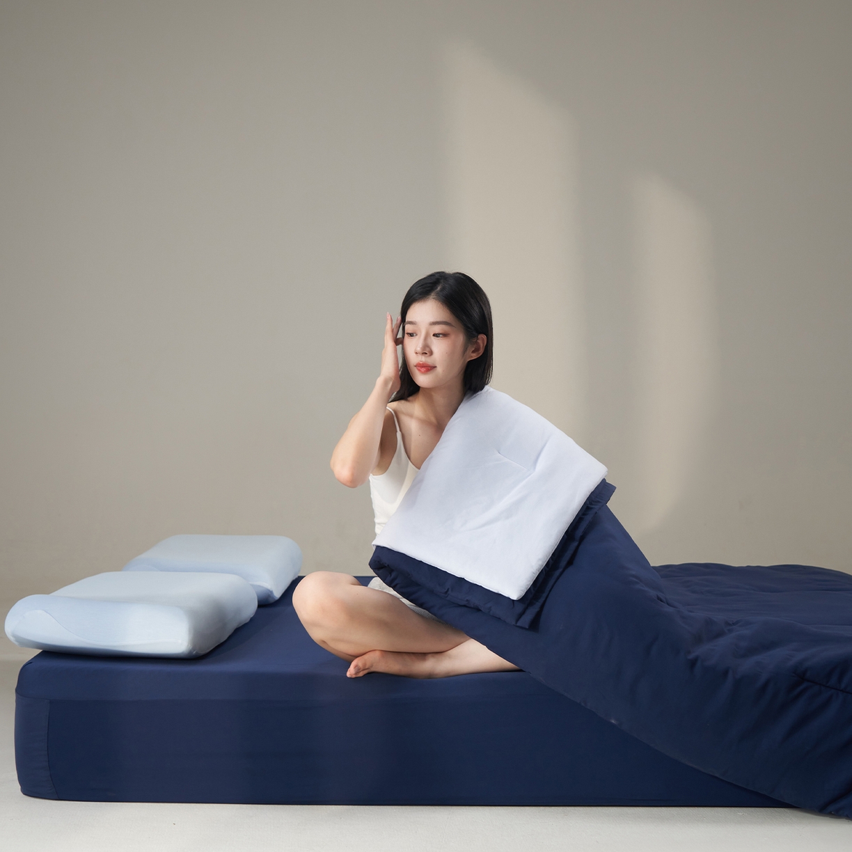 91家纺网 家纺一手货源 找家纺 星巴k家纺 2025新款子母被冬被深睡控温被·Pro2.0某朵同款控温深睡被被子被芯 深睡蓝