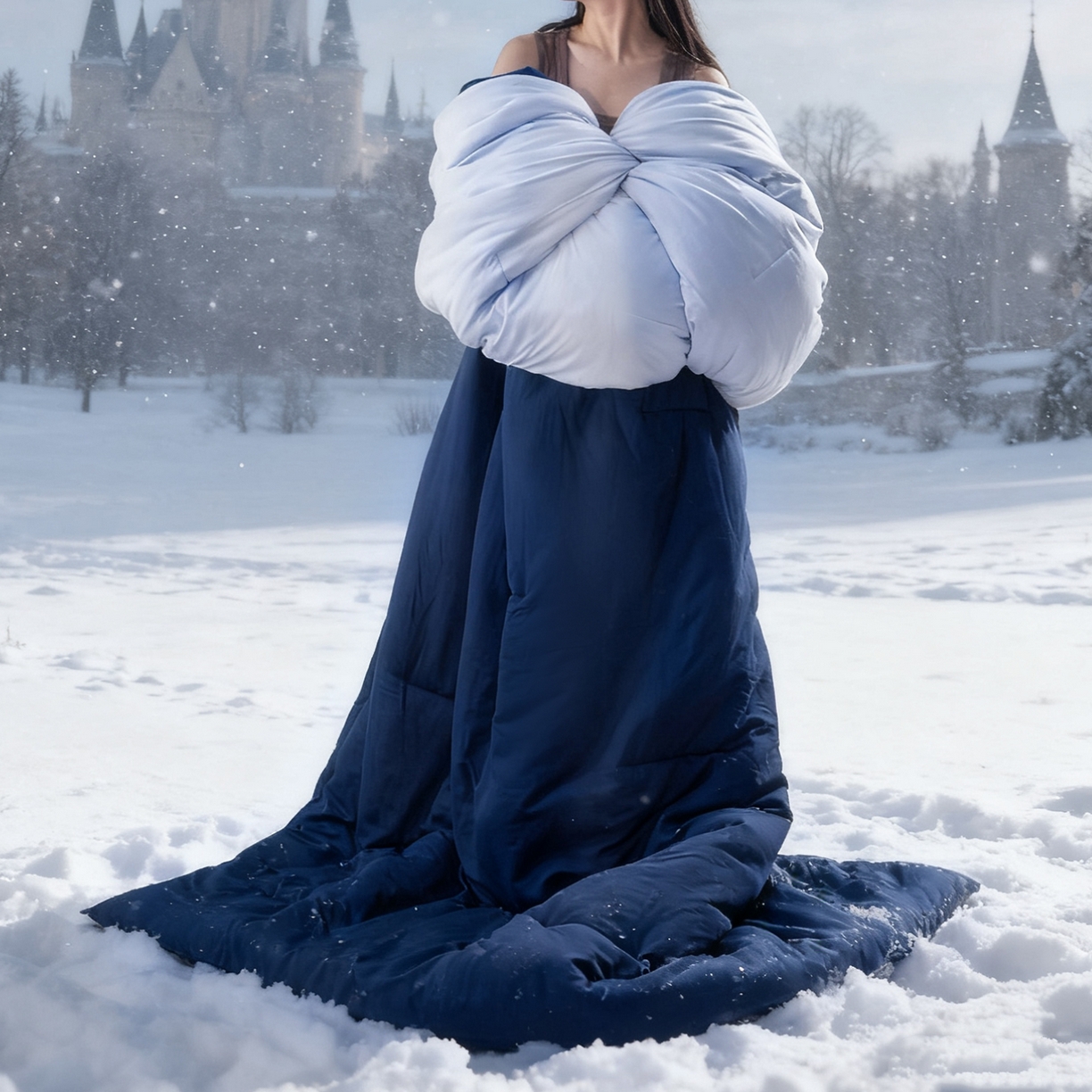 91家纺网 家纺一手货源 找家纺 星巴k家纺 2025新款子母被冬被深睡控温被·Pro2.0某朵同款控温深睡被被子被芯 深睡蓝