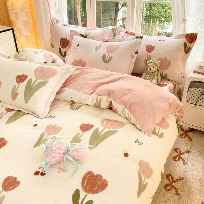 91家纺网 家纺一手货源 找家纺 （总）拾物记 2025新款A类全棉纯棉加厚超柔磨毛四件套（提供 买家秀 质检报告和实验视频）