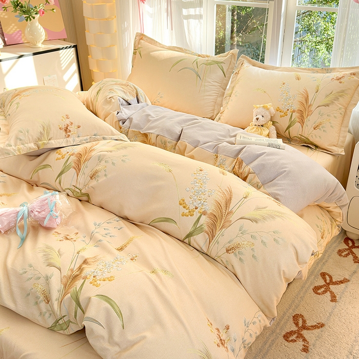 91家纺网 家纺一手货源 找家纺 拾物记 2025新款A类全棉纯棉加厚超柔磨毛四件套（提供 买家秀 质检报告和实验视频） 落拂