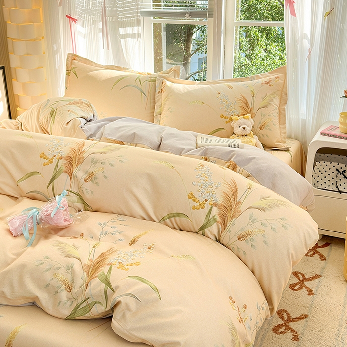 91家纺网 家纺一手货源 找家纺 拾物记 2025新款A类全棉纯棉加厚超柔磨毛四件套（提供 买家秀 质检报告和实验视频） 落拂