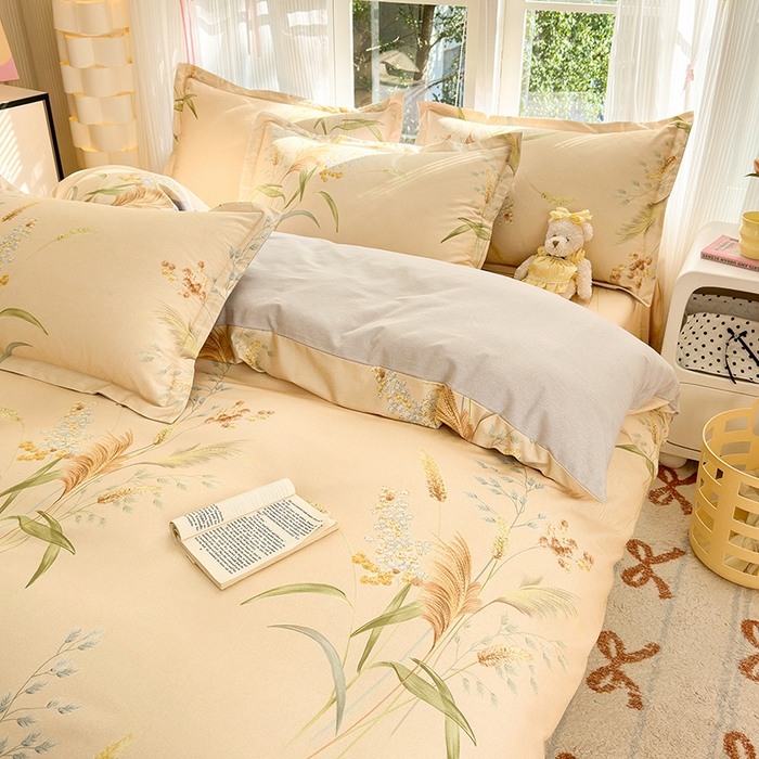 91家纺网 家纺一手货源 找家纺 拾物记 2025新款A类全棉纯棉加厚超柔磨毛四件套（提供 买家秀 质检报告和实验视频） 落拂