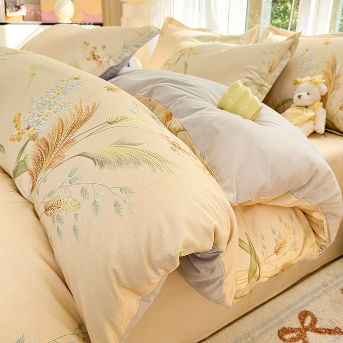 91家纺网 家纺一手货源 找家纺 拾物记 2025新款A类全棉纯棉加厚超柔磨毛四件套（提供 买家秀 质检报告和实验视频） 落拂