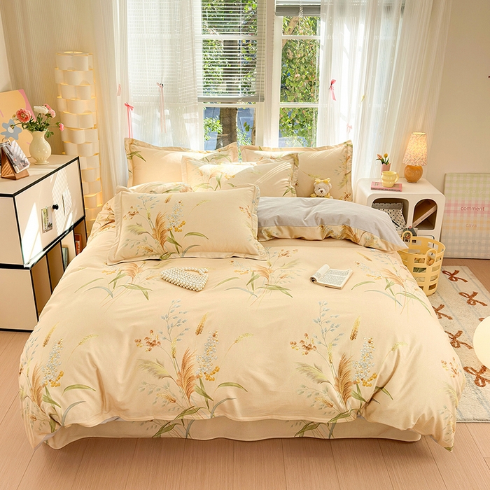 91家纺网 家纺一手货源 找家纺 拾物记 2025新款A类全棉纯棉加厚超柔磨毛四件套（提供 买家秀 质检报告和实验视频） 落拂