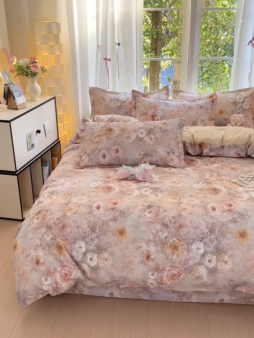 91家纺网 家纺一手货源 找家纺 拾物记 2025新款A类全棉纯棉加厚超柔磨毛四件套（提供 买家秀 质检报告和实验视频） 秘境情书