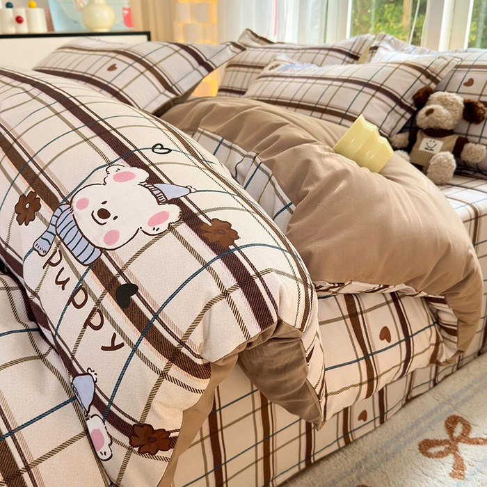 91家纺网 家纺一手货源 找家纺 拾物记 2025新款A类全棉纯棉加厚超柔磨毛四件套（提供 买家秀 质检报告和实验视频） 帕比