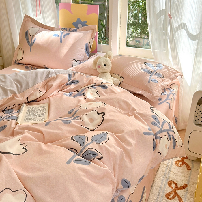 91家纺网 家纺一手货源 找家纺 拾物记 2025新款A类全棉纯棉加厚超柔磨毛四件套（提供 买家秀 质检报告和实验视频） 千芬里-桔