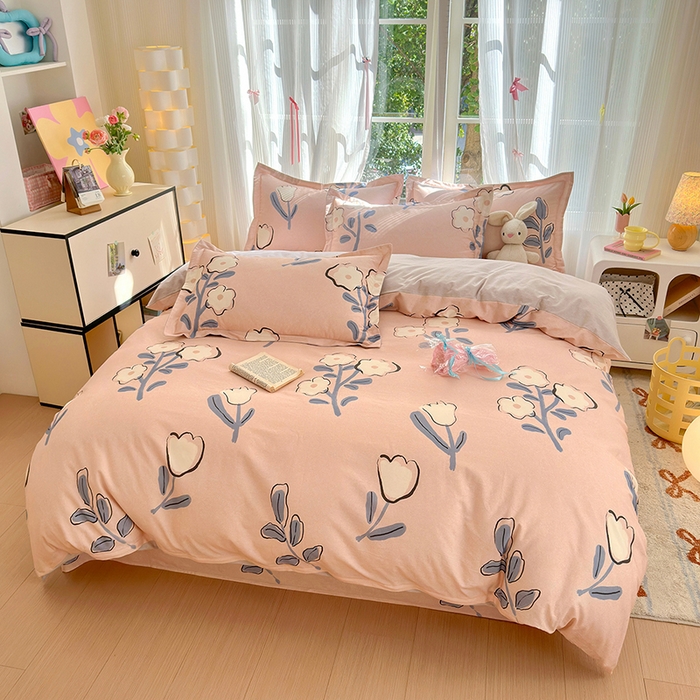 91家纺网 家纺一手货源 找家纺 拾物记 2025新款A类全棉纯棉加厚超柔磨毛四件套（提供 买家秀 质检报告和实验视频） 千芬里-桔