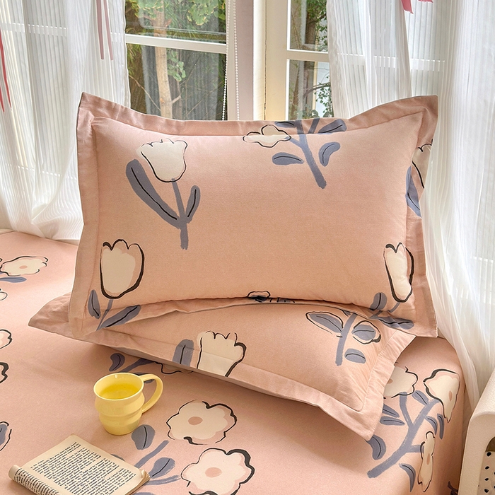 91家纺网 家纺一手货源 找家纺 拾物记 2025新款A类全棉纯棉加厚超柔磨毛四件套（提供 买家秀 质检报告和实验视频） 千芬里-桔