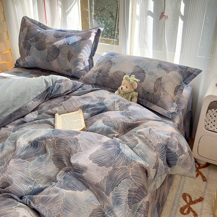 91家纺网 家纺一手货源 找家纺 拾物记 2025新款A类全棉纯棉加厚超柔磨毛四件套（提供 买家秀 质检报告和实验视频） 轻纱曼舞