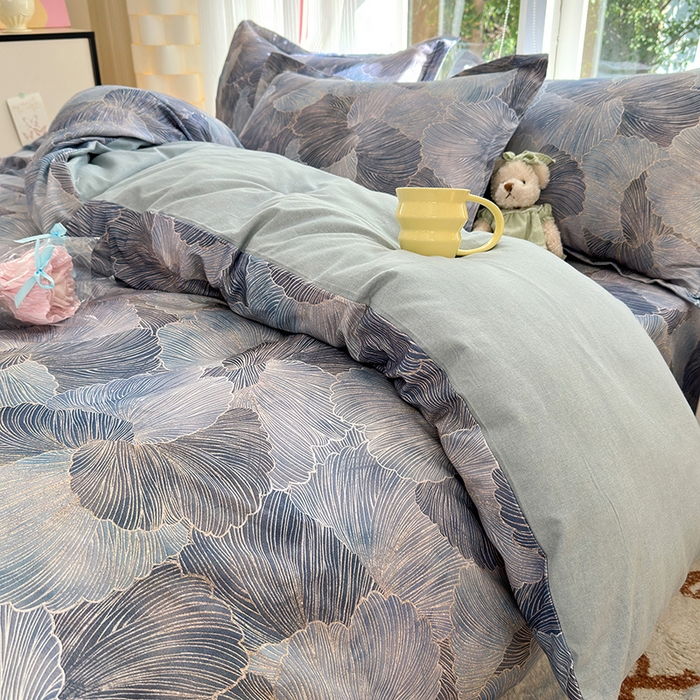 91家纺网 家纺一手货源 找家纺 拾物记 2025新款A类全棉纯棉加厚超柔磨毛四件套（提供 买家秀 质检报告和实验视频） 轻纱曼舞