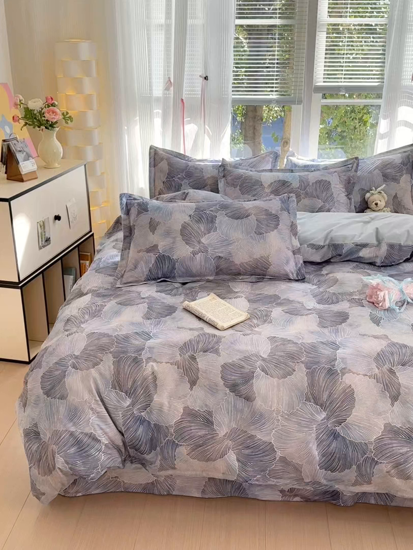 91家纺网 家纺一手货源 找家纺 拾物记 2025新款A类全棉纯棉加厚超柔磨毛四件套（提供 买家秀 质检报告和实验视频） 轻纱曼舞