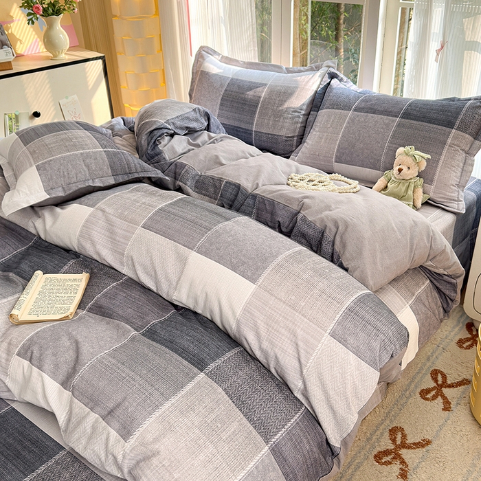 91家纺网 家纺一手货源 找家纺 拾物记 2025新款A类全棉纯棉加厚超柔磨毛四件套（提供 买家秀 质检报告和实验视频） 轻织漫冬