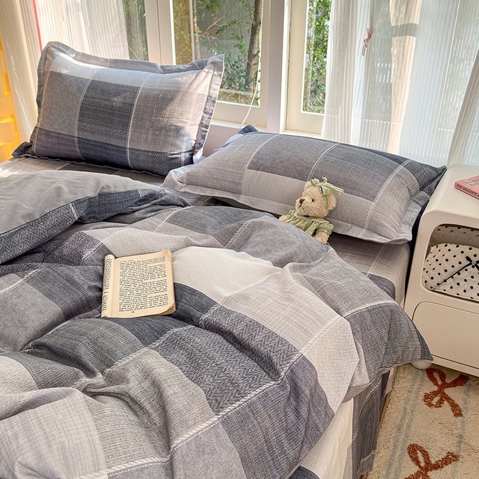 91家纺网 家纺一手货源 找家纺 拾物记 2025新款A类全棉纯棉加厚超柔磨毛四件套（提供 买家秀 质检报告和实验视频） 轻织漫冬