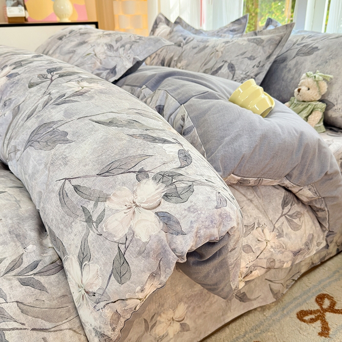 91家纺网 家纺一手货源 找家纺 拾物记 2025新款A类全棉纯棉加厚超柔磨毛四件套（提供 买家秀 质检报告和实验视频） 琼枝