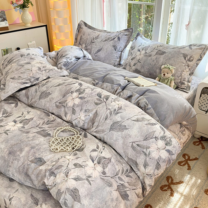 91家纺网 家纺一手货源 找家纺 拾物记 2025新款A类全棉纯棉加厚超柔磨毛四件套（提供 买家秀 质检报告和实验视频） 琼枝