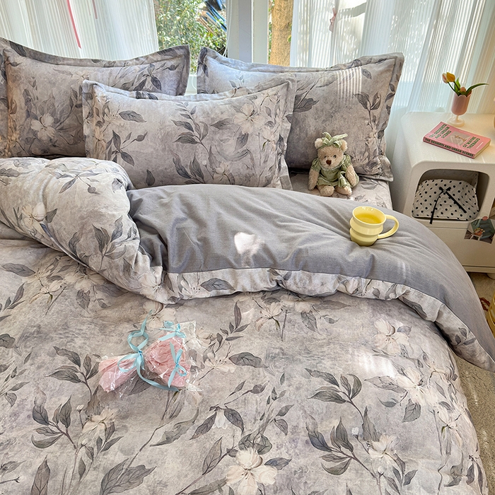 91家纺网 家纺一手货源 找家纺 拾物记 2025新款A类全棉纯棉加厚超柔磨毛四件套（提供 买家秀 质检报告和实验视频） 琼枝