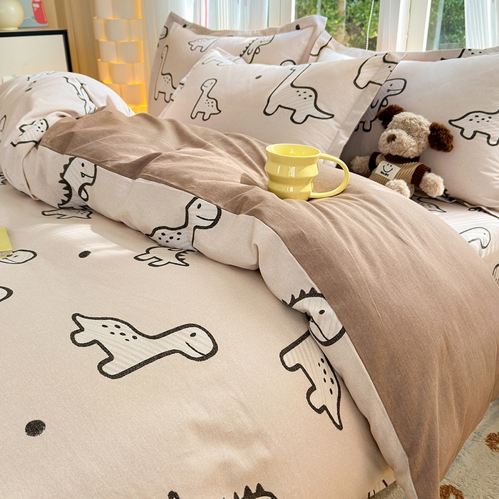 91家纺网 家纺一手货源 找家纺 拾物记 2025新款A类全棉纯棉加厚超柔磨毛四件套（提供 买家秀 质检报告和实验视频） 人间喜宝-咖