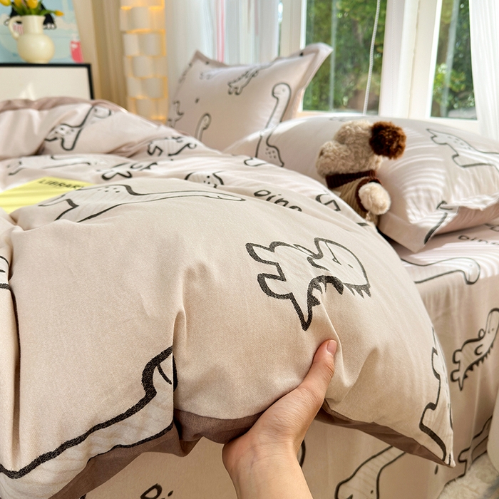 91家纺网 家纺一手货源 找家纺 拾物记 2025新款A类全棉纯棉加厚超柔磨毛四件套（提供 买家秀 质检报告和实验视频） 人间喜宝-咖