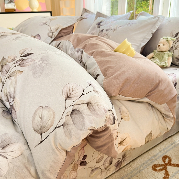 91家纺网 家纺一手货源 找家纺 拾物记 2025新款A类全棉纯棉加厚超柔磨毛四件套（提供 买家秀 质检报告和实验视频） 舒蔓枝